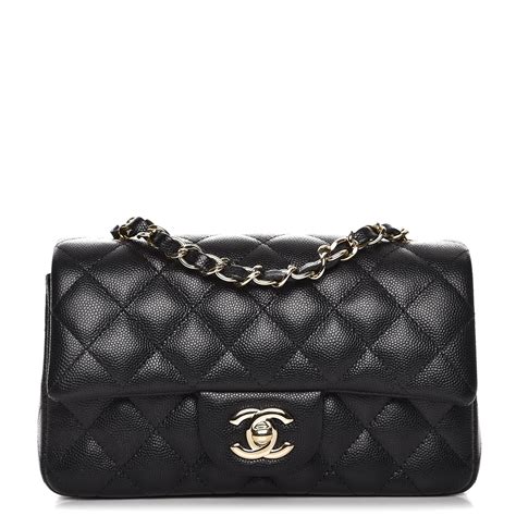 chanel washed caviar quilted mini rectangular flap|CHANEL Caviar Quilted Mini Rectangular Flap Black.